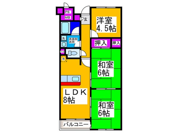 アデュ－ウエダの物件間取画像